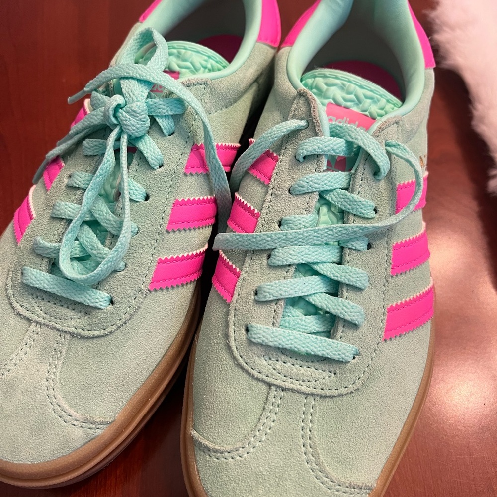 Adidas Women's Aqua and Pink Sneakers